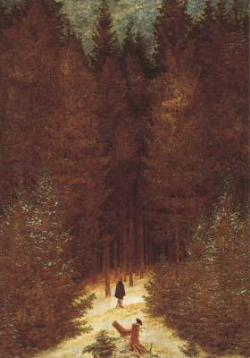 Caspar David Friedrich Chasseur in the Forest (mk10 oil painting image